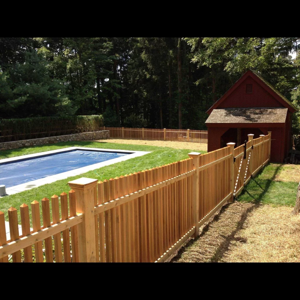 Cedar victorian pool fence