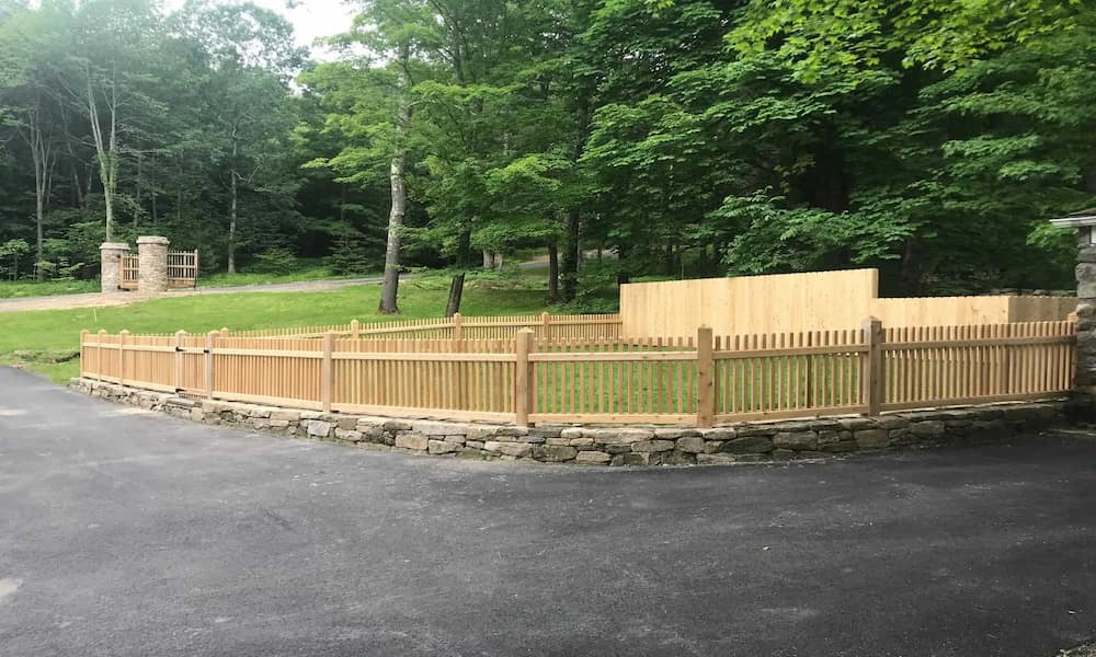 Classic victorian picket and privacy fence