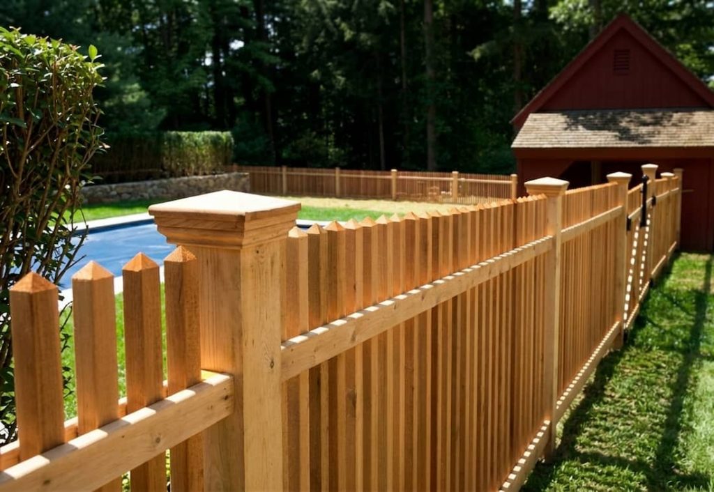Privacy fence around the pool