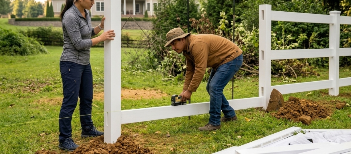 installing vinyl fence in soil