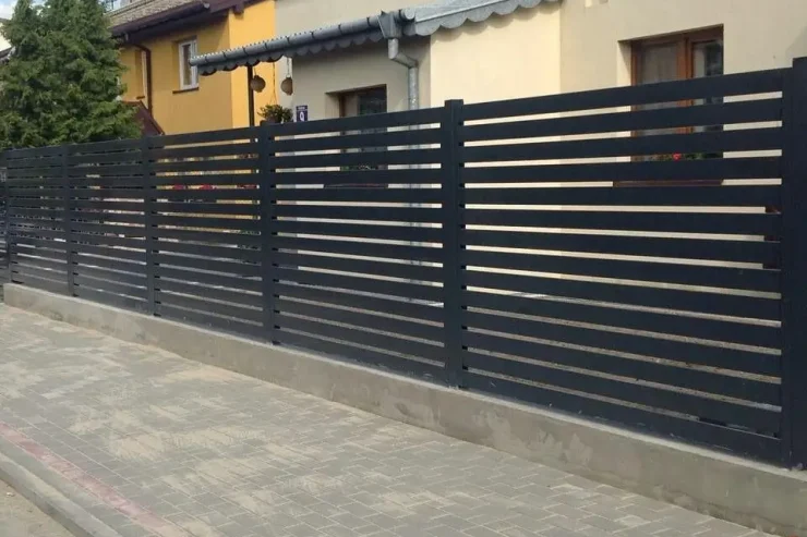 Black metal fence