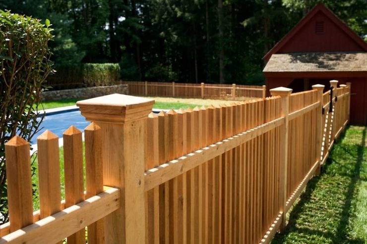 Privacy fence around the pool